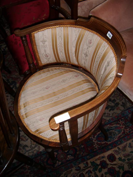 Inlaid tub chair